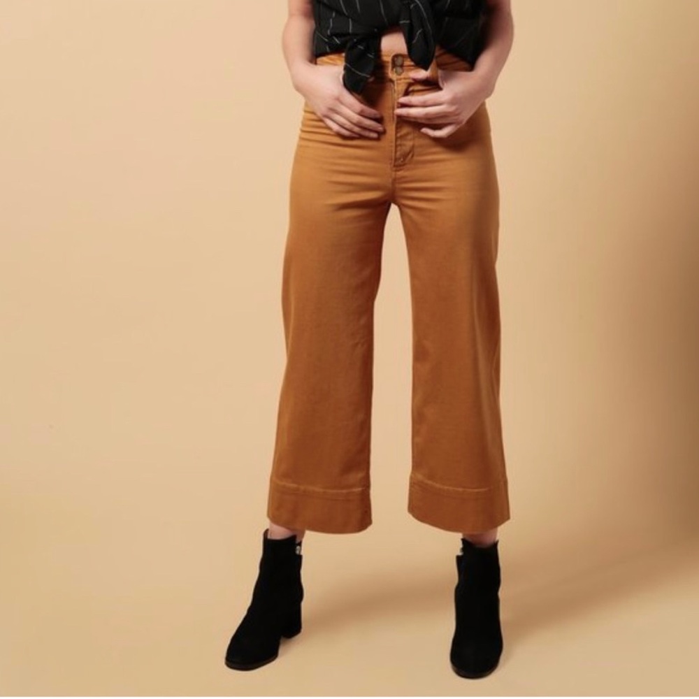 Apiece Apart Merida Wide-Leg Cropped Jeans in Caramel - Size 12